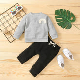 Baby Clothes Newborn Girl Boy 2Pcs Cotton Rainbow Fall Outfits Girls Clothing Suit  Adomoo